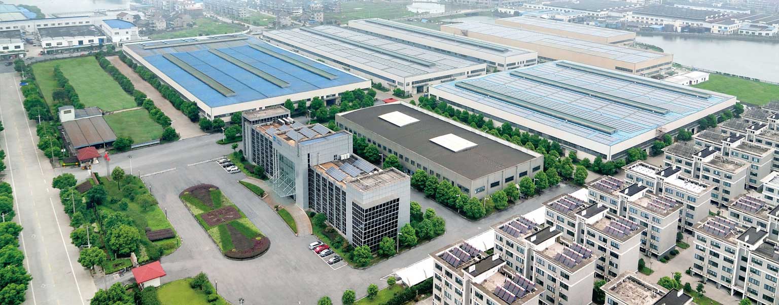 Factory campus aerial view