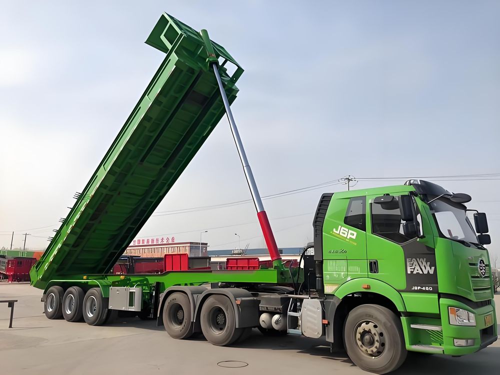 Universal rear tipping semi-trailer side profile